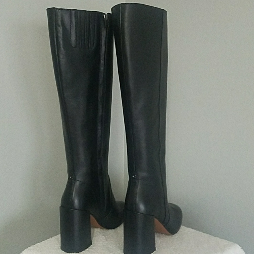Coach Falon BT LTR Black Leather Boots - Picture 4 of 8
